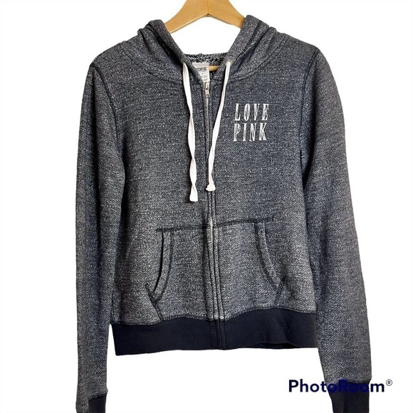 Pink Women's Hoodie Zipper Up Front Logo Size Small - Picture 1 of 6